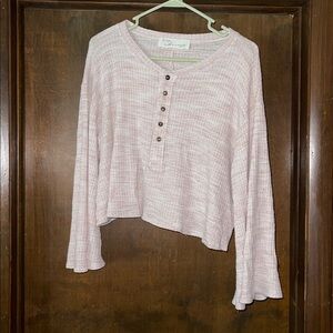 Vintage Havana Light Pink Knit Crop Top